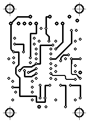 Top-layer copper trace artwork for the Micro Sample and Hold PC board, shown as black pads and tracks on white.