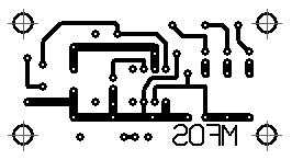 Rev 0 PCB bottom copper artwork (viewed from the top of the board).