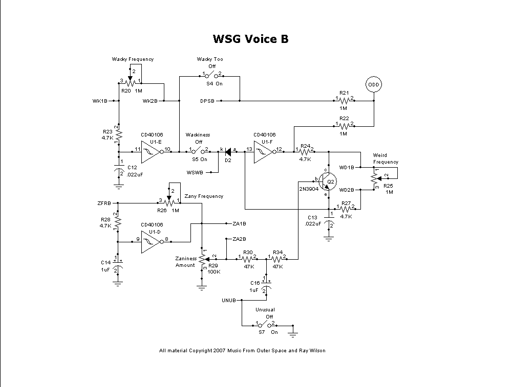 WSG schematic, page two - Voice B, largely a mirror of page one.