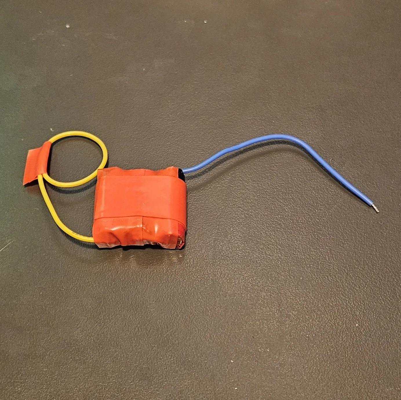 The power source for the build, wired with leads ready to connect.